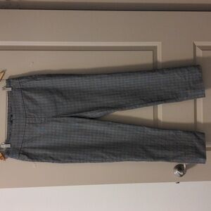 Hilary Radley Gray Straight Leg Pants with Subtle Pattern